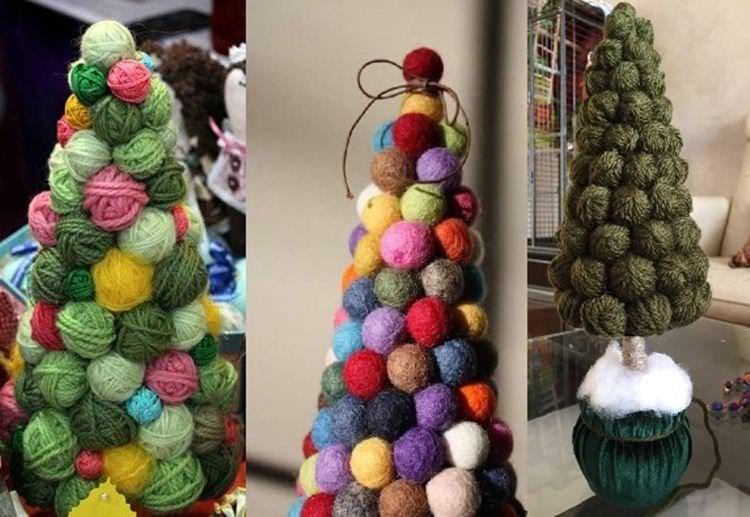 Ялинка з клубків з нитками своїми руками