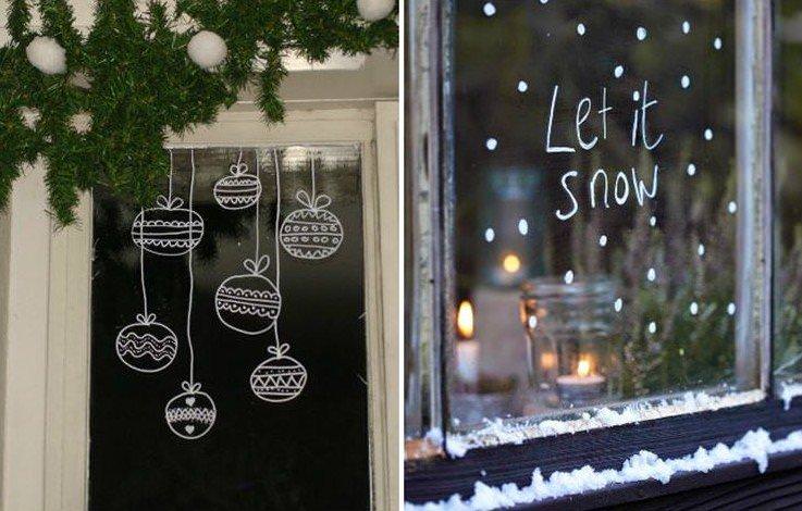 Прикраси на вікна до Нового року - фото та ідеї