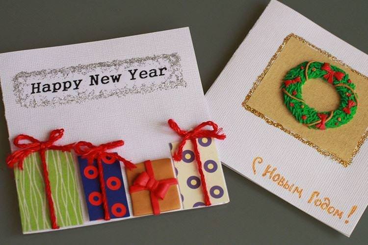 Новорічні листівки своїми руками - фото та ідеї