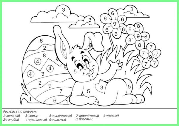 Розмальовки з цифр (36 картинок)