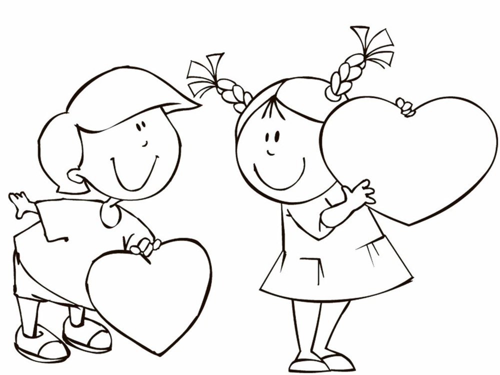 Розмальовка «Дівчинка і Хлопчик» (30 фото)