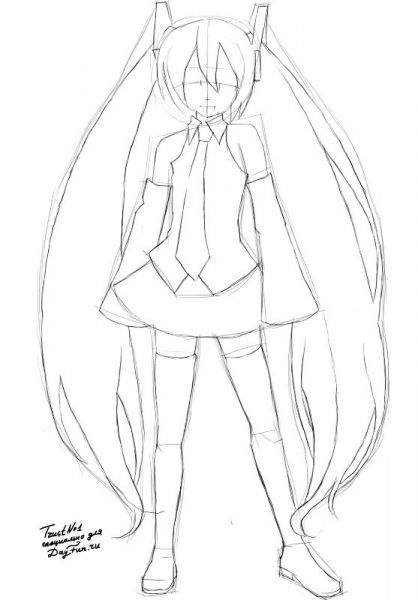 Картинки Miku Hatsune для срисовки (50 картинок)