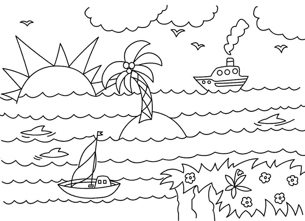 Розмальовка &laquo;Море&raquo; (29 фото)