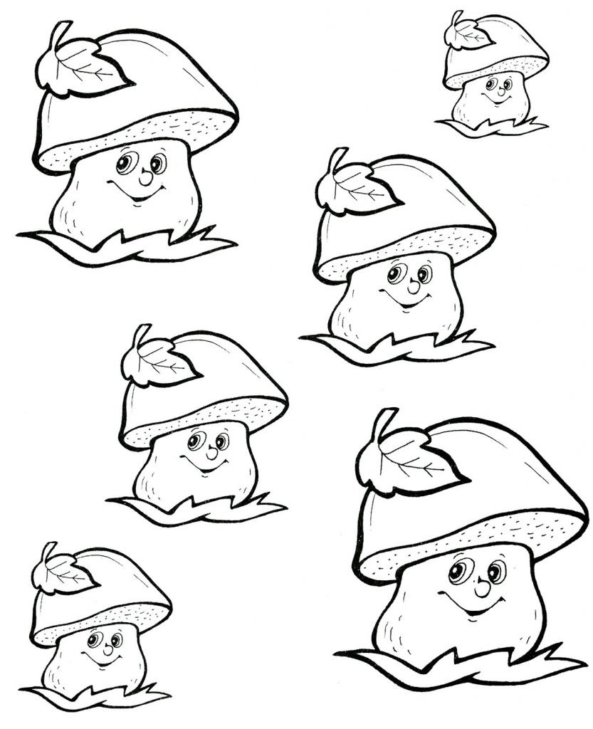 Розмальовка з грибами і назвами для дітей (39 фото)