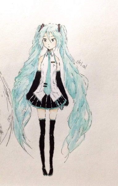 Картинки Miku Hatsune для срисовки (50 картинок)