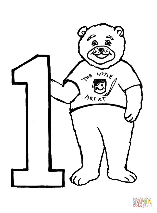 Розмальовка цифри «1» (30 фото)