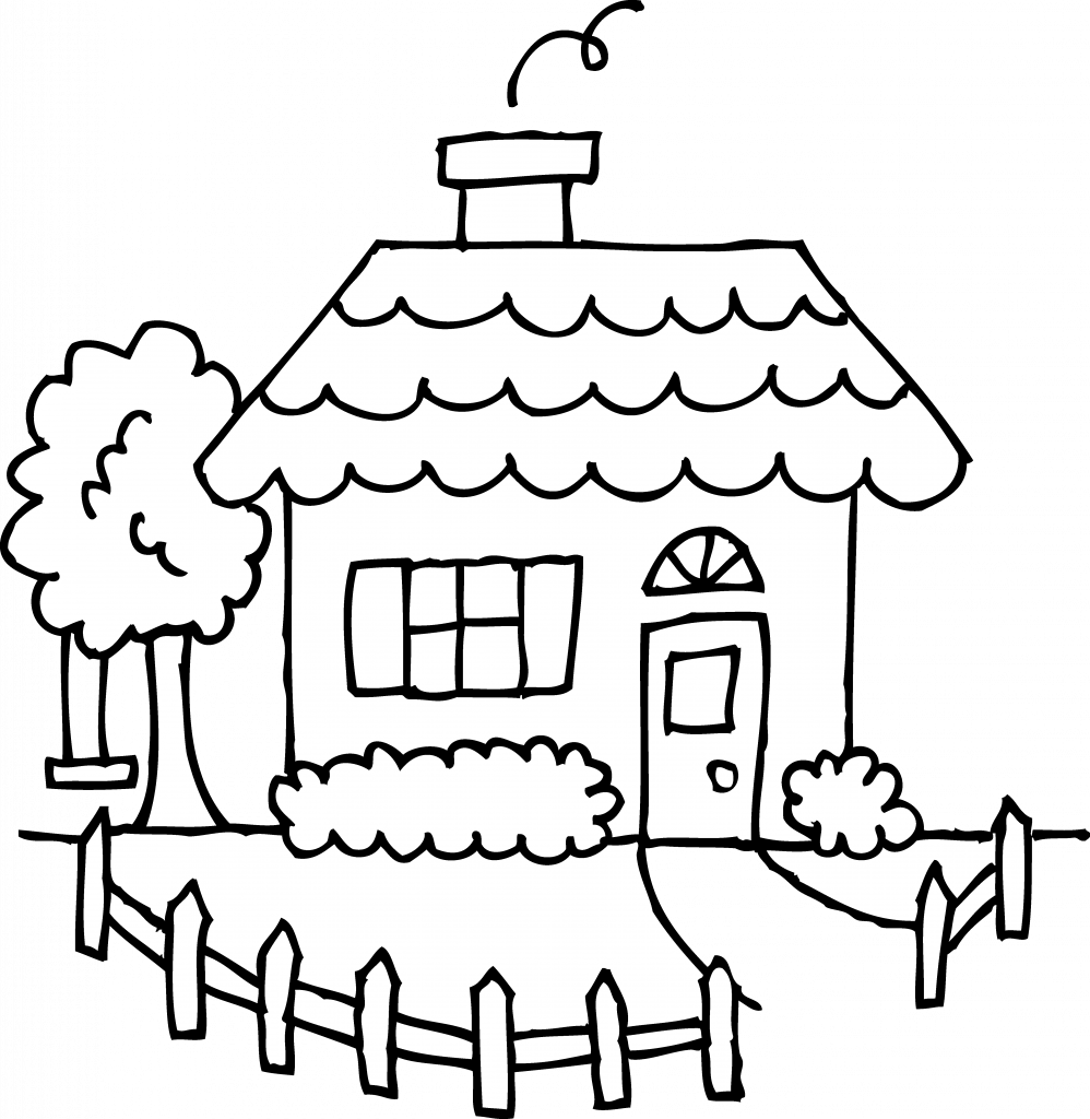 Розмальовка з хатинкою (33 фото)