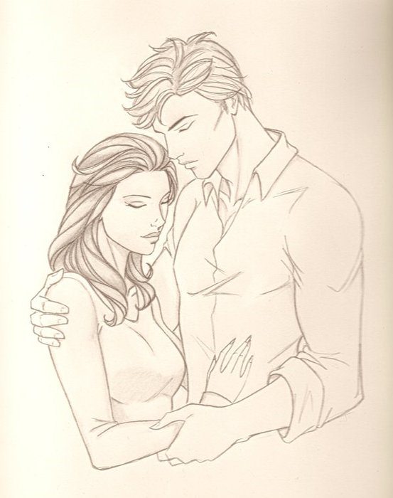Картинки дівчини і хлопця для срисовки (18 фото)