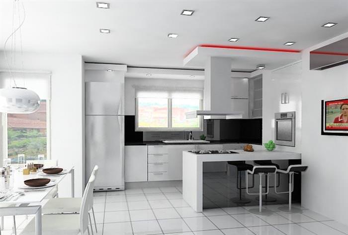 Дизайн кухні-їдальні-вітальні в приватному будинку +50 фото інтерєру
