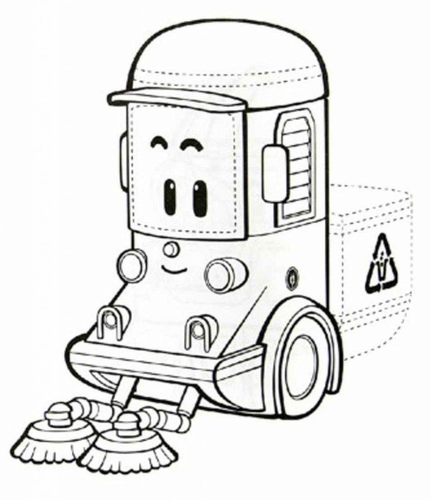 Розмальовка про Полі Робокар (33 картинки)