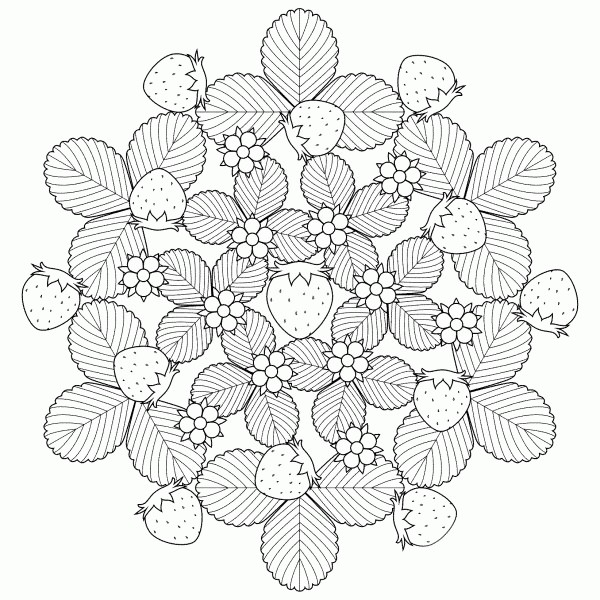 Розмальовка полуничка (42 картинки)