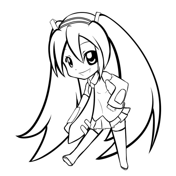 Картинки Miku Hatsune для срисовки (50 картинок)