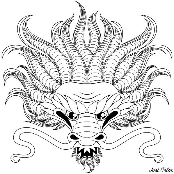 Розмальовка про дракона (35 картинок)