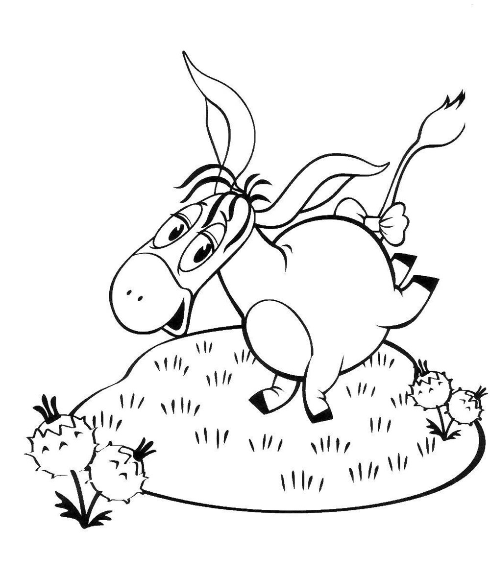 Розмальовка &laquo;Ослик&raquo; (48 фото)