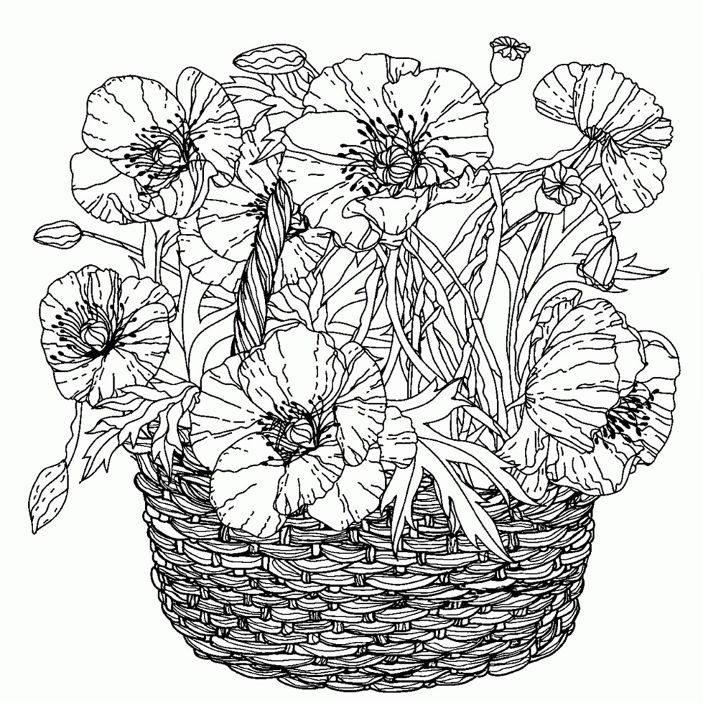 Розмальовка з маками (24 фото)