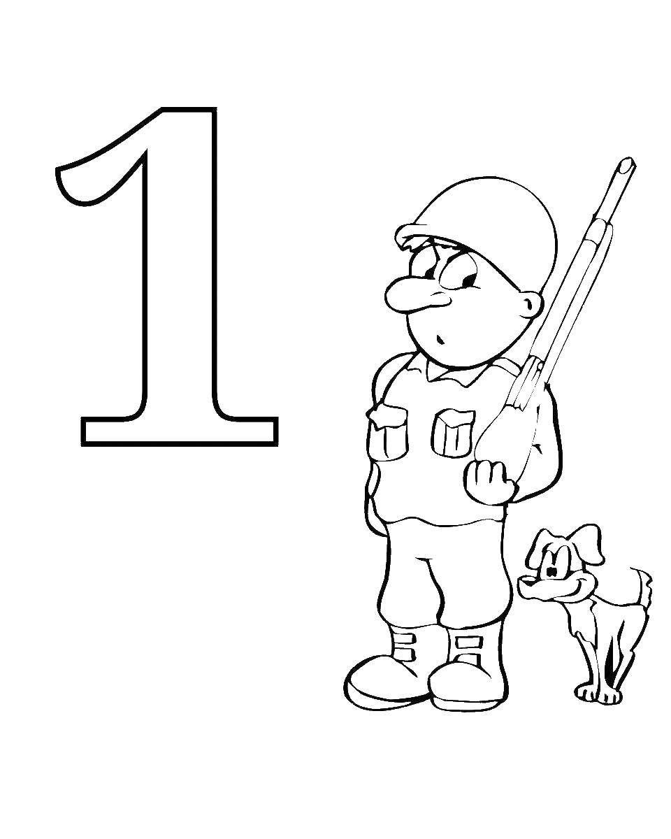 Розмальовка цифри «1» (30 фото)