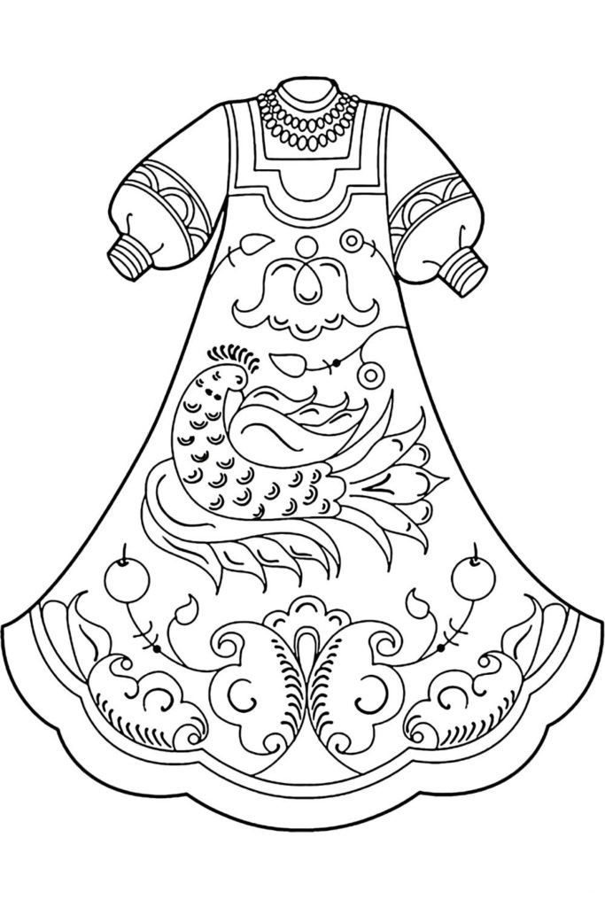 Розмальовка &laquo;Сукня&raquo; (30 фото)