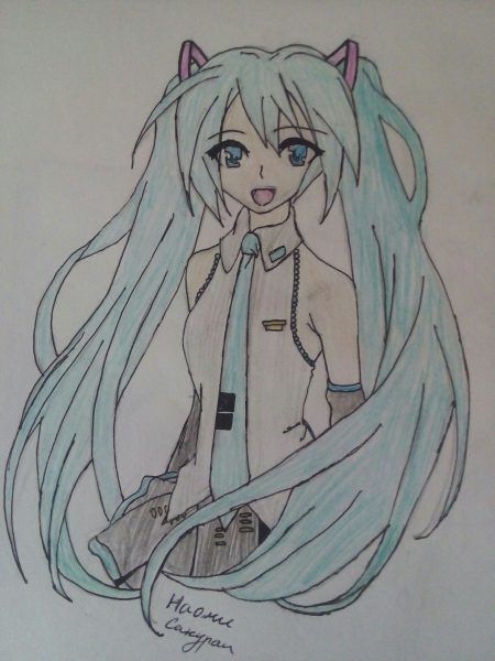 Картинки Miku Hatsune для срисовки (50 картинок)