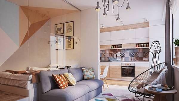Дизайн однокімнатної квартири 40 кв. м &ndash; 100 фото і 7 прикладів