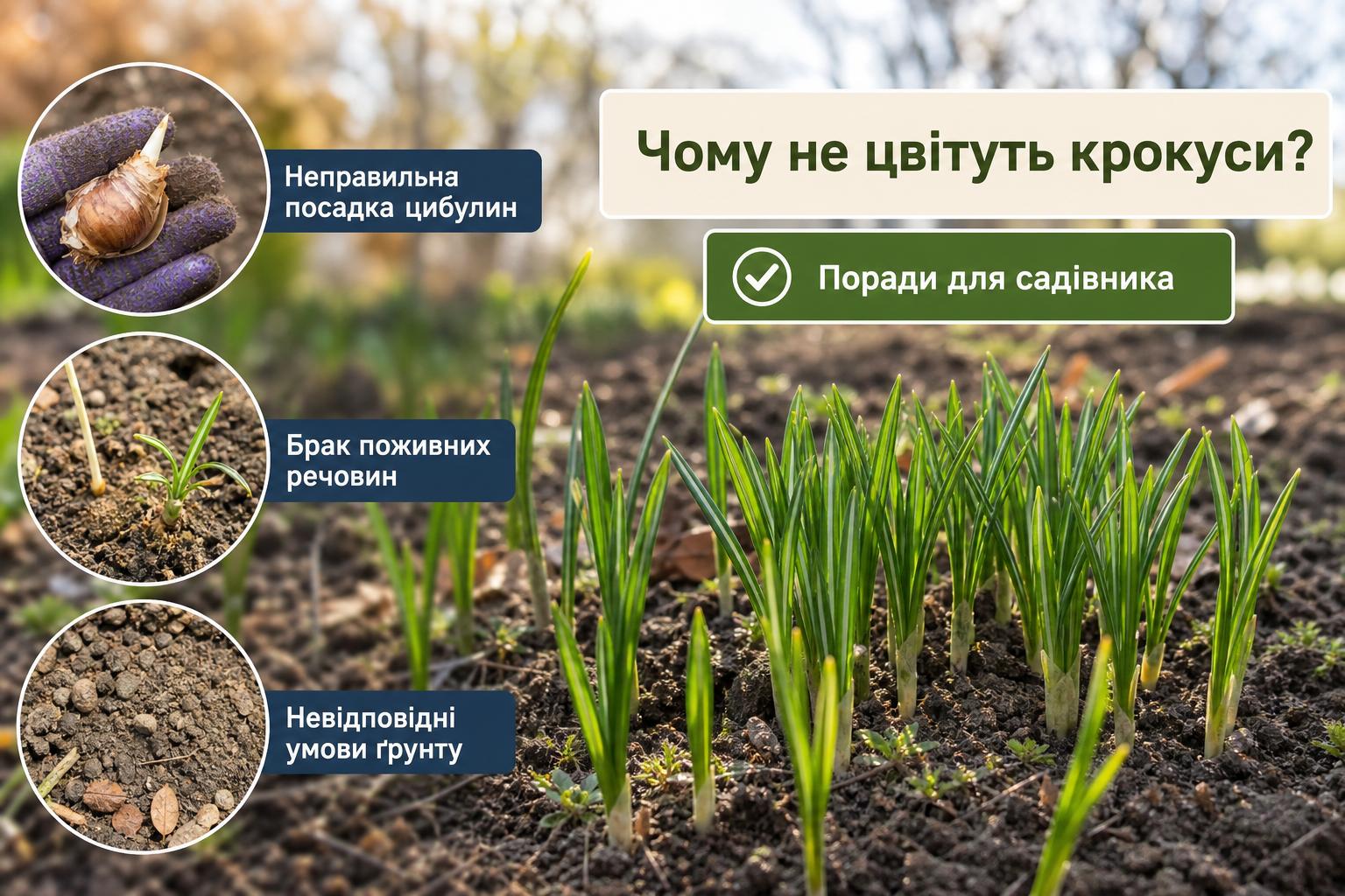 Чому не цвітуть крокуси, що робити, основні причини. Підсумкові поради для садівника