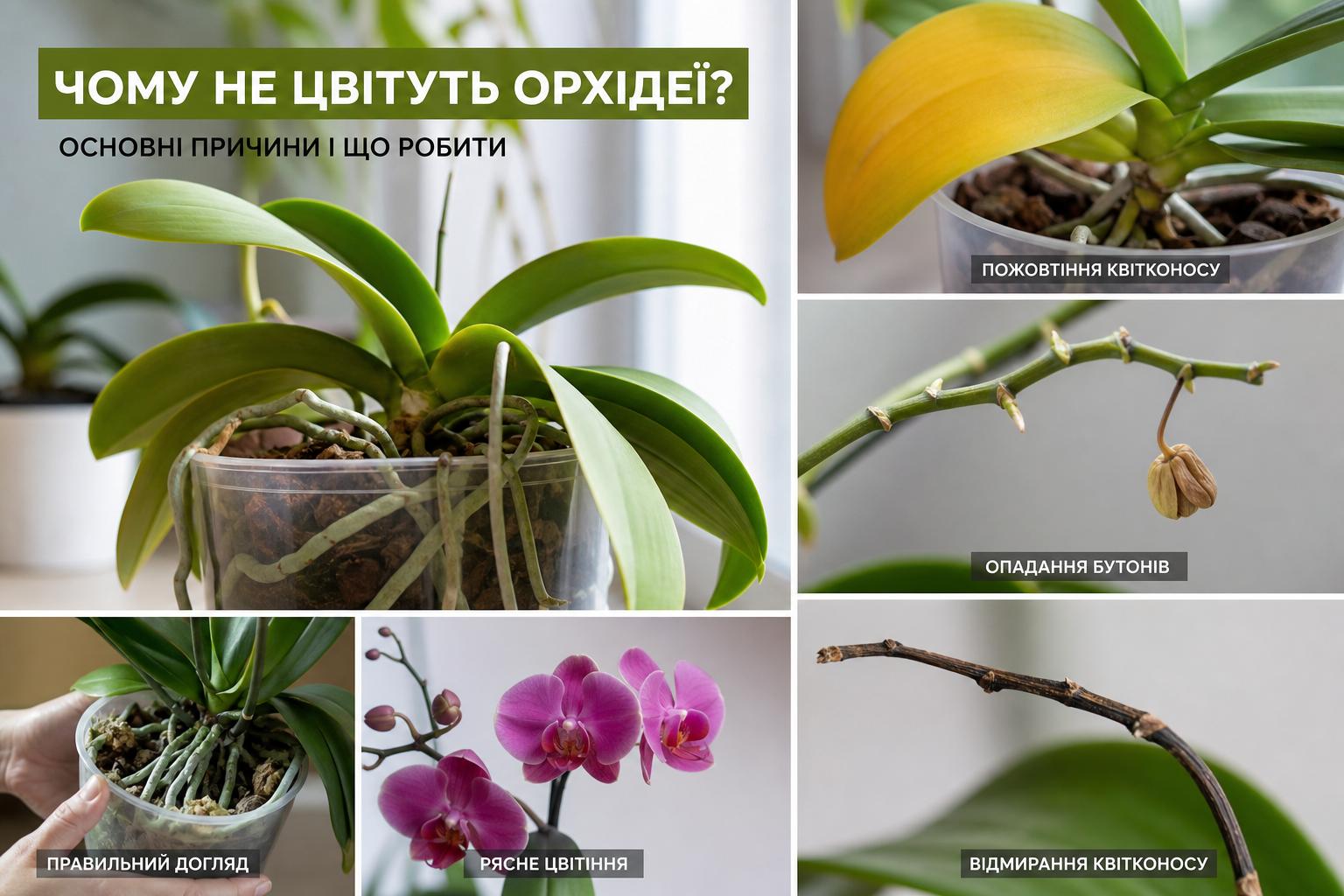 Чому не цвітуть орхідеї, що робити, основні причини. Проблеми квітконосу: пожовтіння, опадання й відмирання