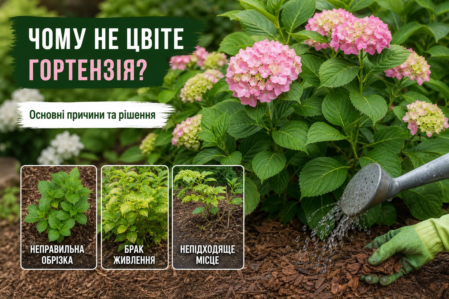 Чому не цвіте гортензія ,що робити, основні причини та як змусити її випустити пишні шапки. Поради по поливу та мульчуванню