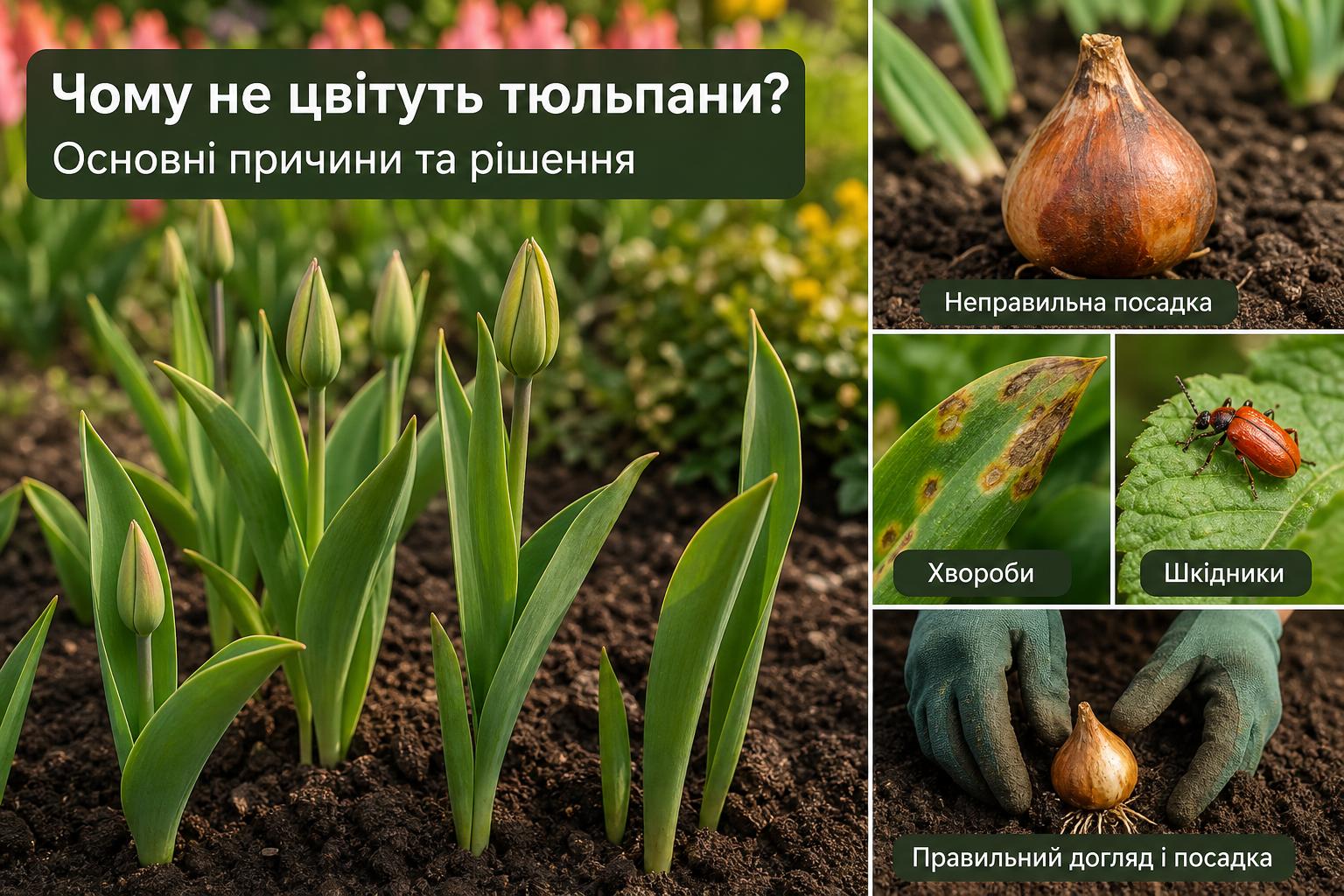 Чому не цвітуть тюльпани, що робити, основні причини. Поради при виявленні хвороби або шкідників