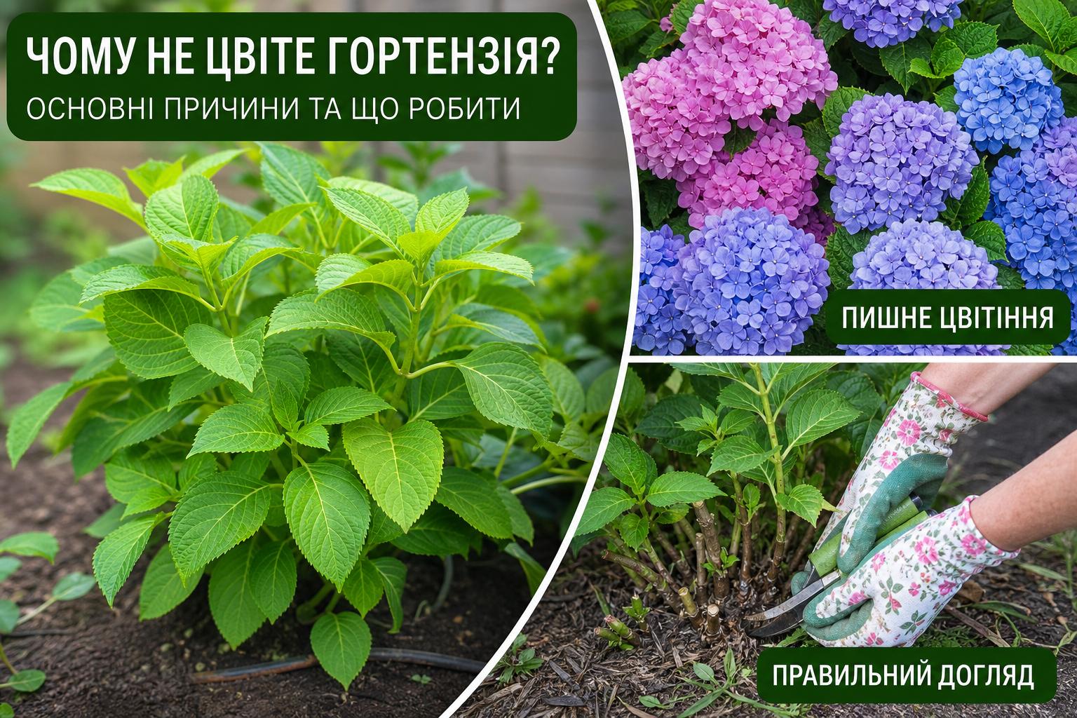 Чому гортензія не цвіте: що робити, основні причини та як змусити її випустити пишні шапки