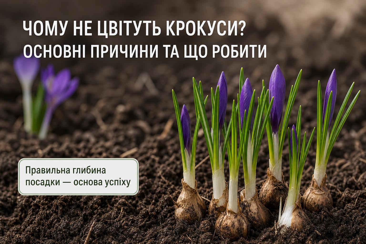 Чому не цвітуть крокуси, що робити, основні причини. Правильна глибина посадки — основа успіху