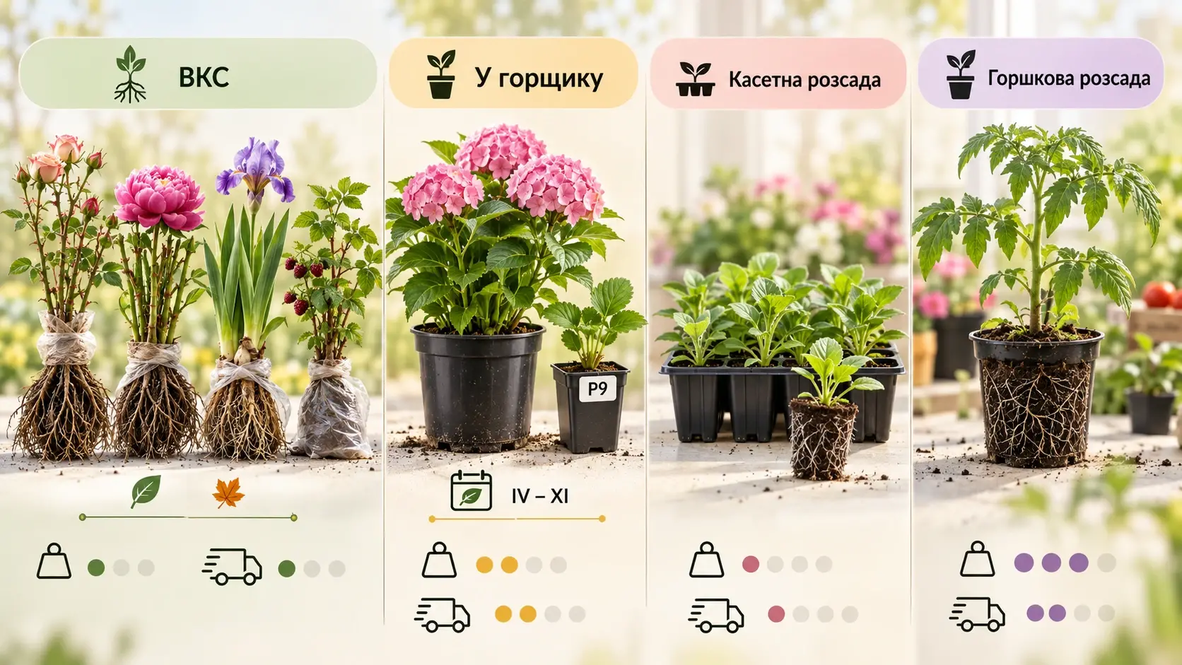 Форми постачання посадкового матеріалу